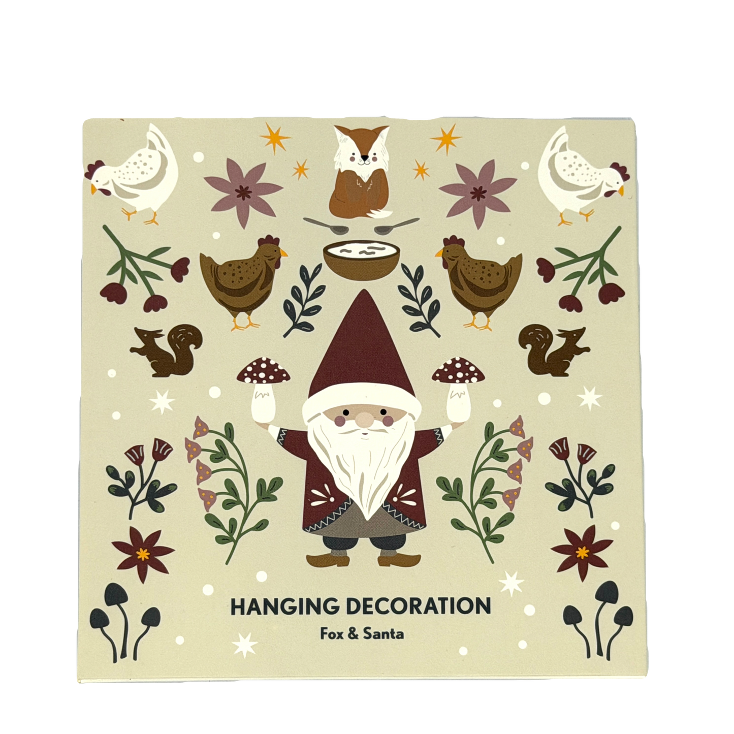 Santa and Fox Hanging Decoration