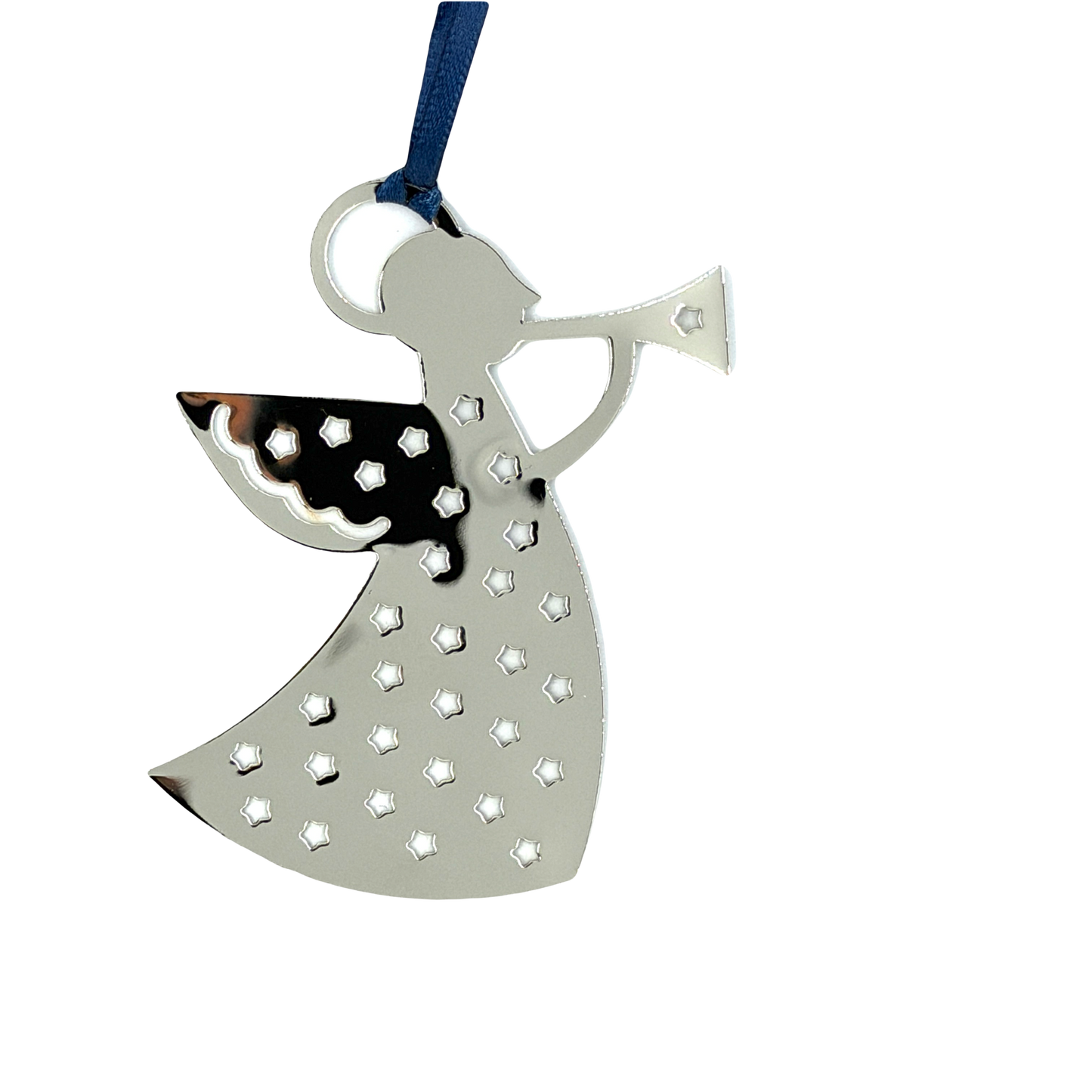Silver Trumpet Angel Hanging Decoration