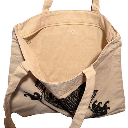 Viking Ship Canvas Tote