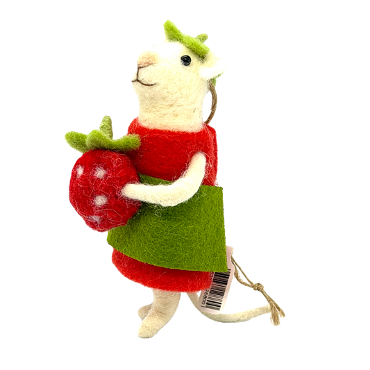 Strawberry Mouse Ornament