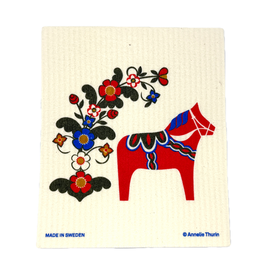 Dala Horse Swedish Dishcloth