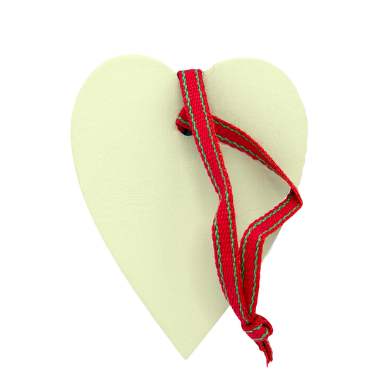 USA Flag Heart Wood Ornament