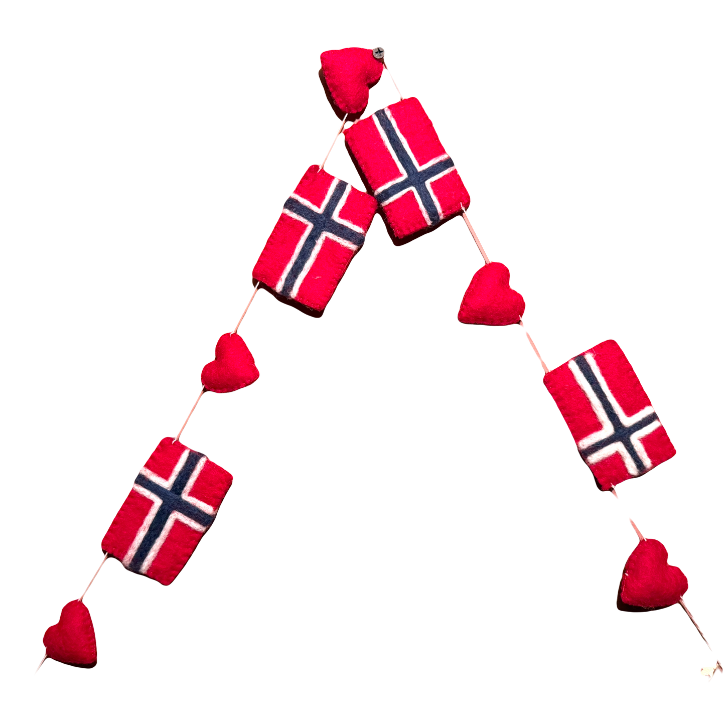 Norwegian Flag & Heart Felt Garland