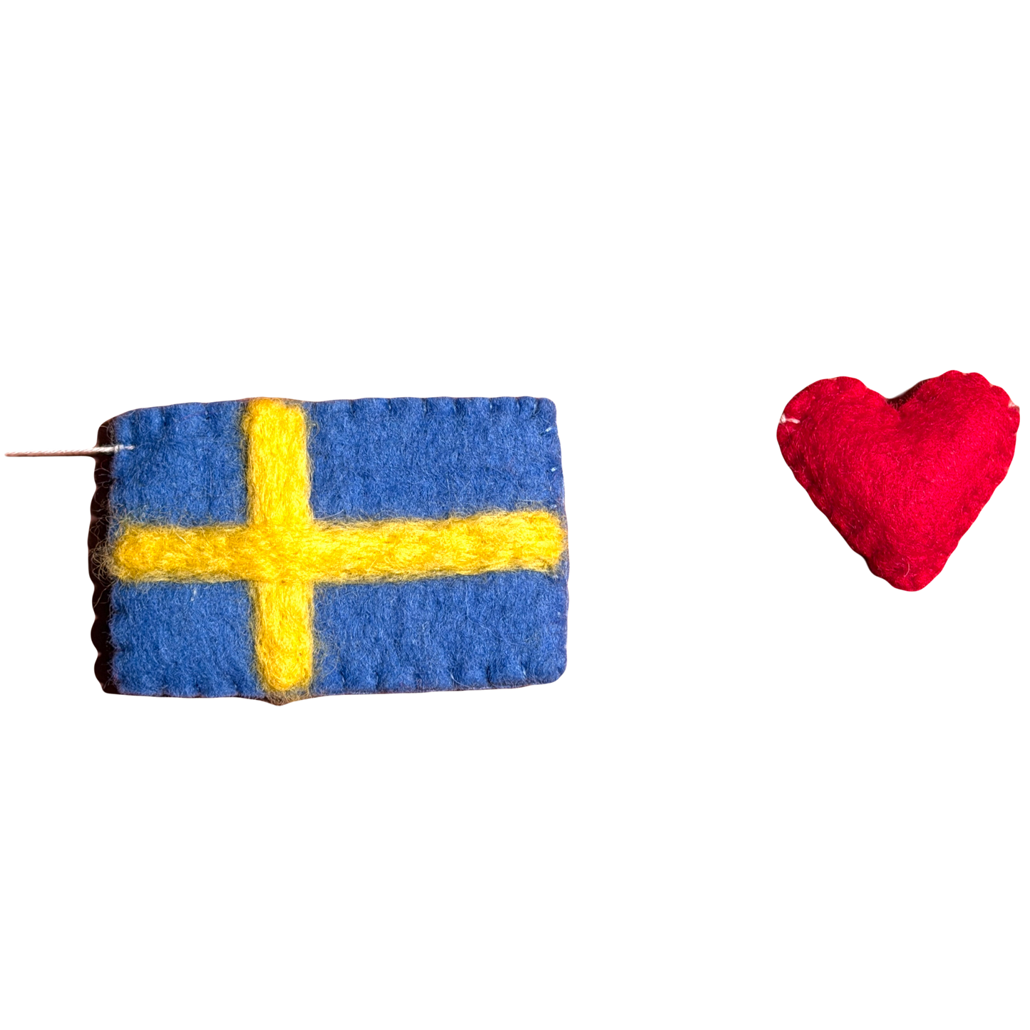 Swedish Flag & Heart Felt Garland