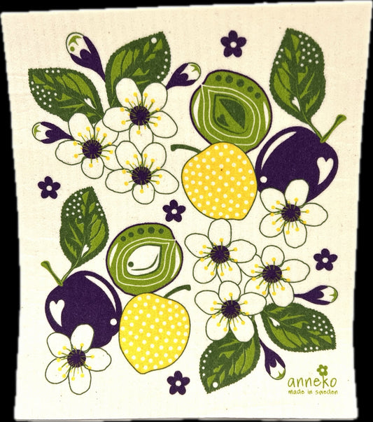 Flowers and Fruit Swedish Dishcloth