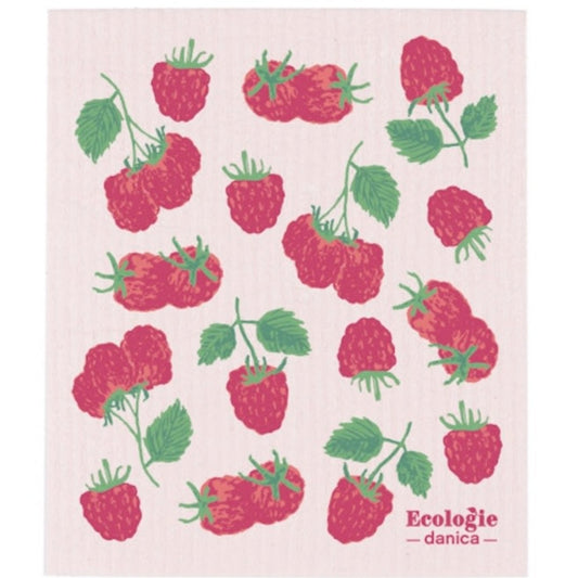 Raspberries Swedish Dishcloth