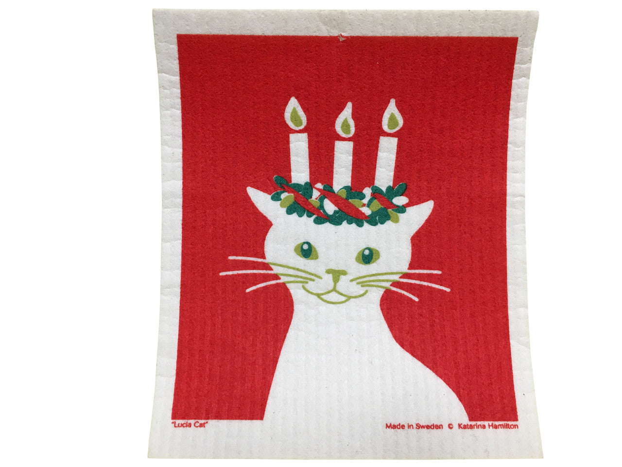 Lucia Cat Swedish Dishcloth