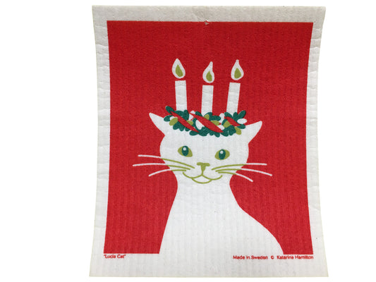 Lucia Cat Swedish Dishcloth