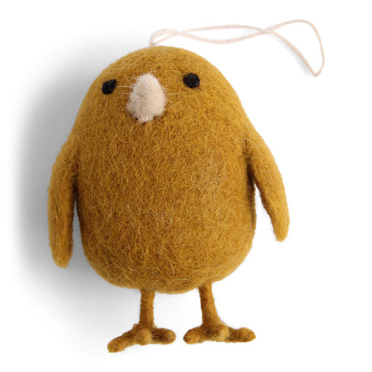 Ochre Chubby Chicken Felt Ornament