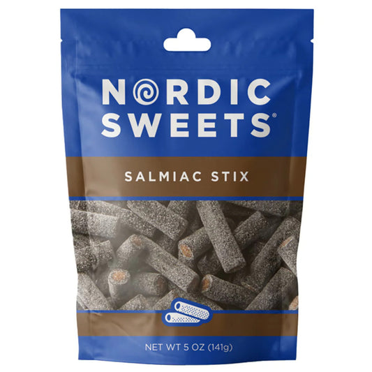 5 oz. Re-sealable bag. Salmiac Stix