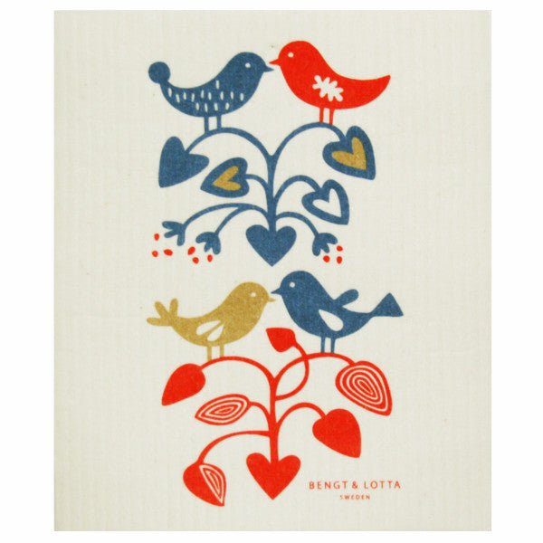 Lovebirds Swedish Dishcloth
