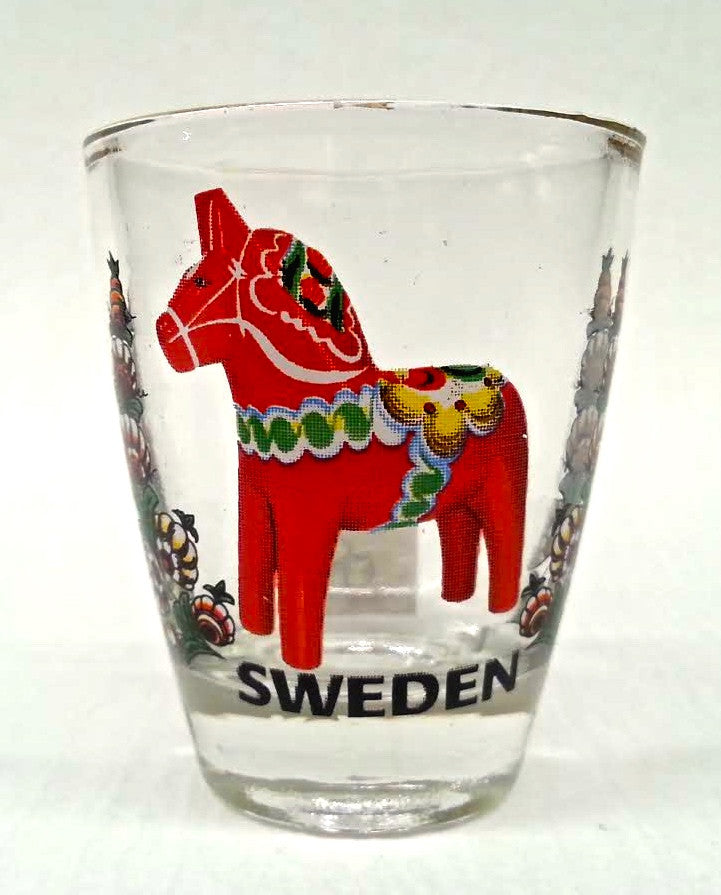 Swedish Dala Horse Shot Glass